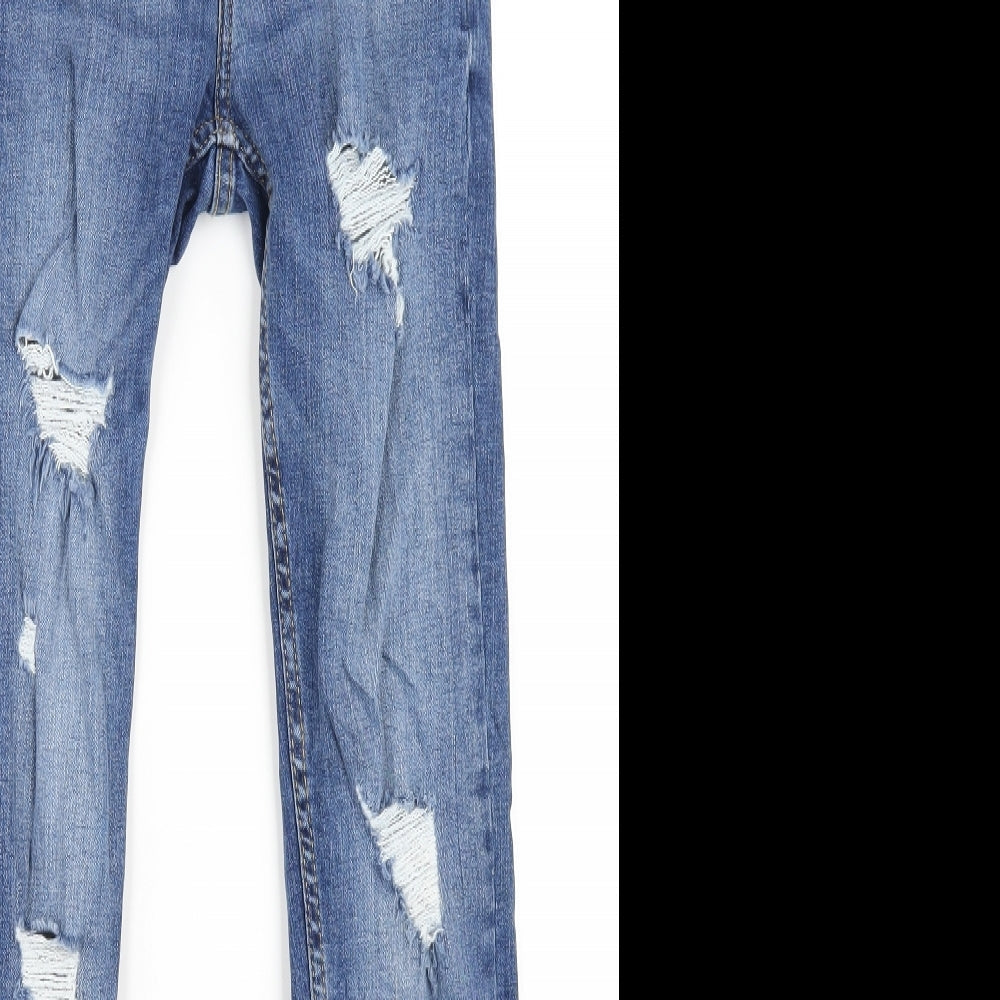 Denim & Co. Womens Blue Cotton Skinny Jeans Size 6 L28 in Regular Zip