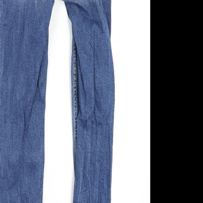 Denim & Co. Womens Blue Cotton Skinny Jeans Size 6 L28 in Regular Zip