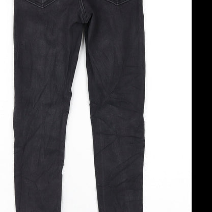 Denim & Co. Womens Black Cotton Skinny Jeans Size 8 L27 in Regular Zip