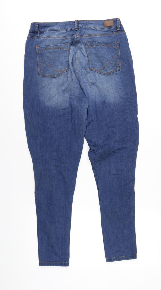 NEXT Womens Blue Polyester Skinny Jeans Size 12 L31 in Regular Zip
