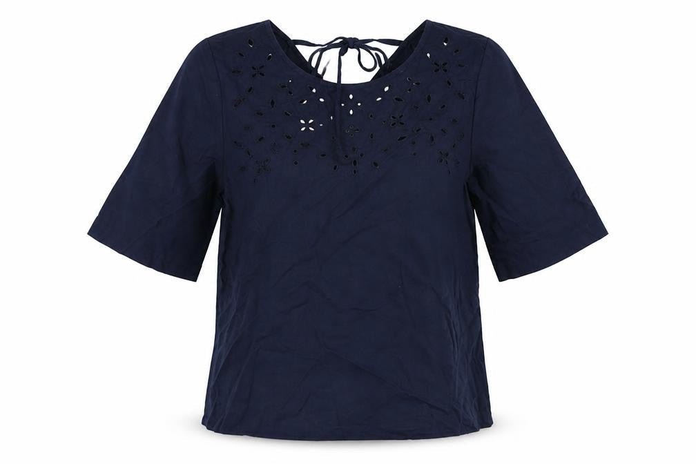 Womens UK Size 8 Marks and Spencer Blue Basic Blouse