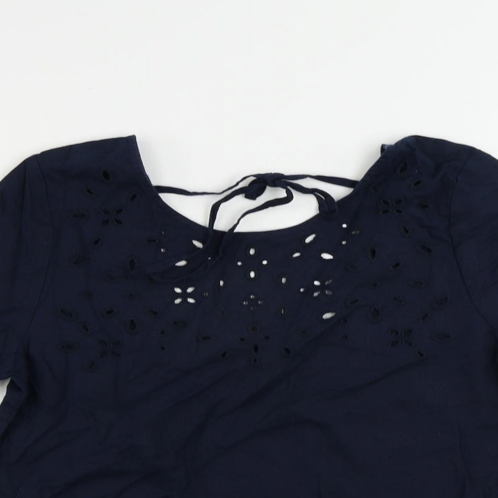 Womens UK Size 8 Marks and Spencer Blue Basic Blouse