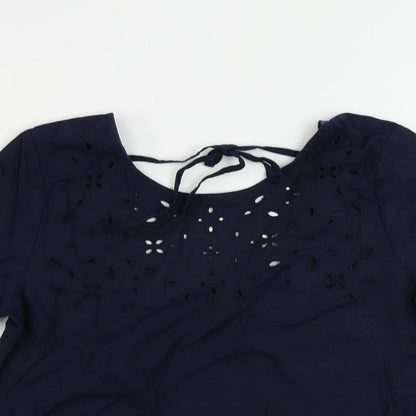 Womens UK Size 8 Marks and Spencer Blue Basic Blouse