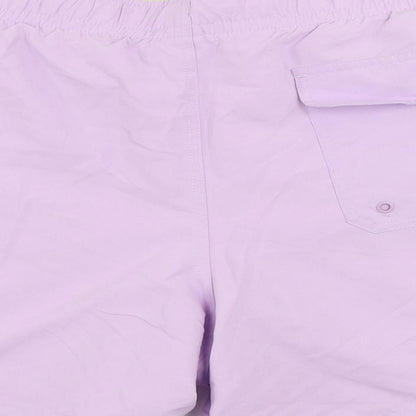 Marks and Spencer Mens Purple Polyester Bermuda Shorts Size 3XL L6 in Regular Drawstring - Swim Shorts