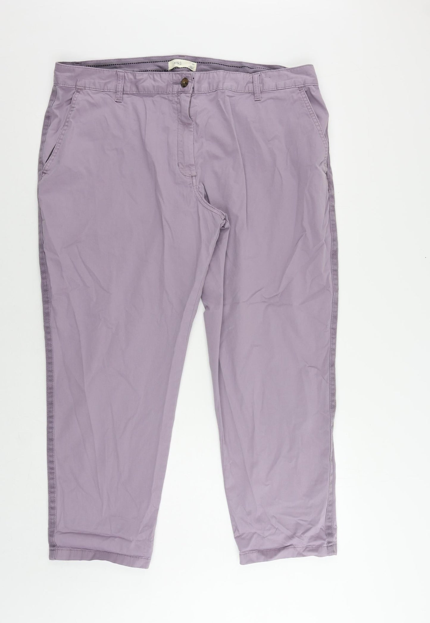 Womens UK Size 20 Marks and Spencer Regular Fit Chino Purple Trousers