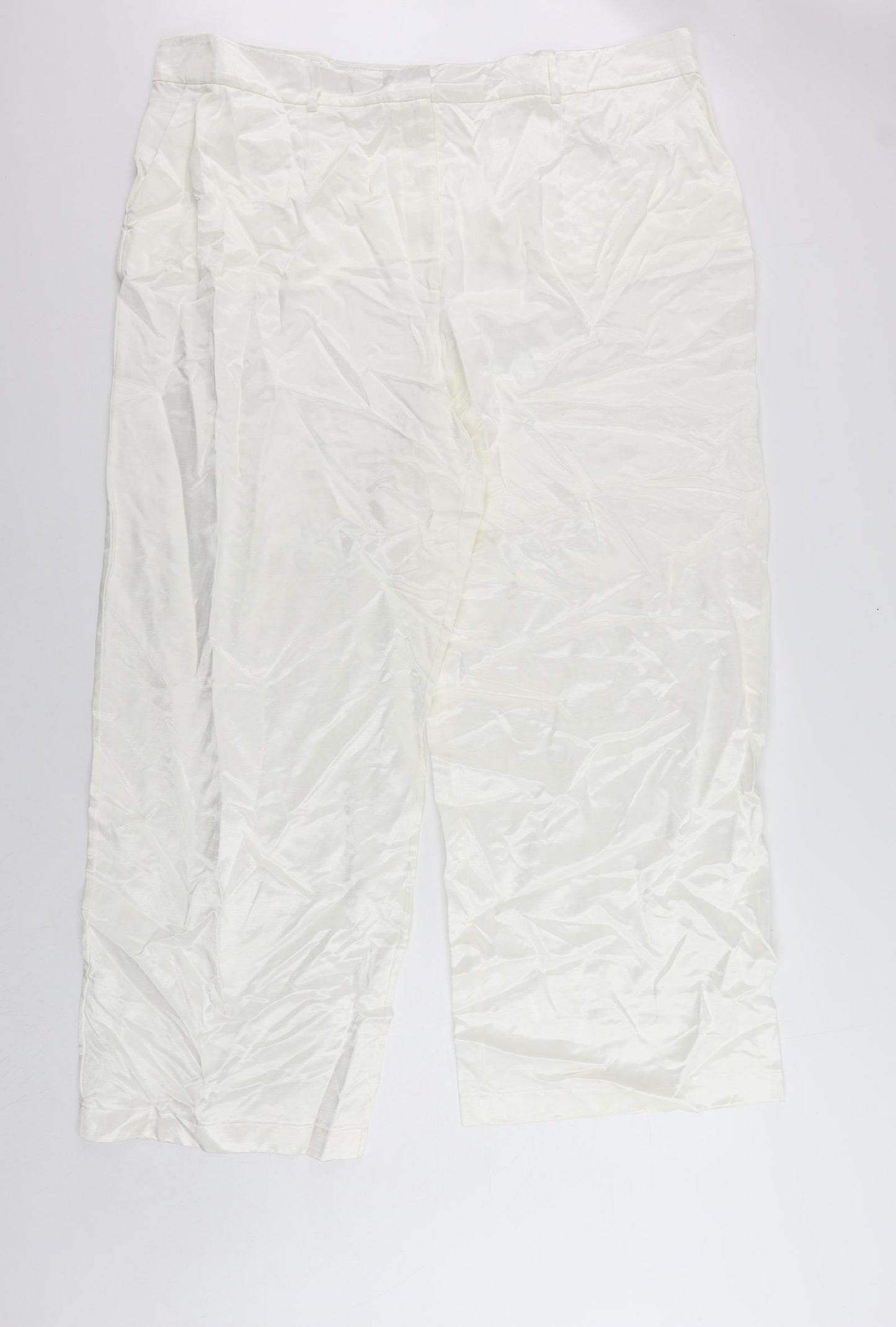 Womens UK Size 24 Marks and Spencer Regular Fit  White Trousers