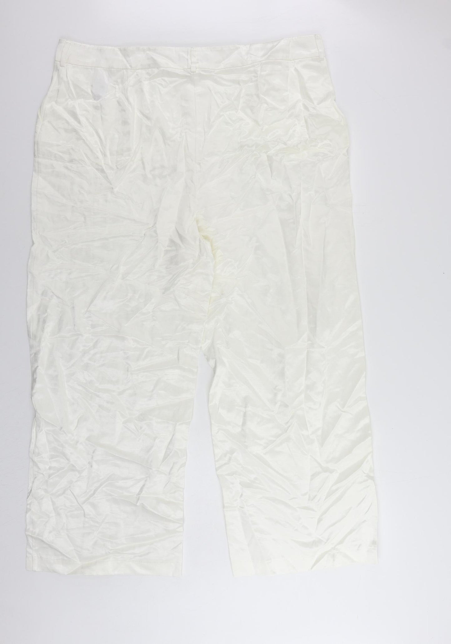 Womens UK Size 24 Marks and Spencer Regular Fit  White Trousers