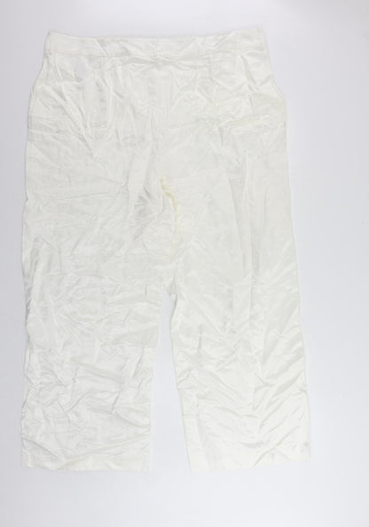 Womens UK Size 24 Marks and Spencer Regular Fit  White Trousers