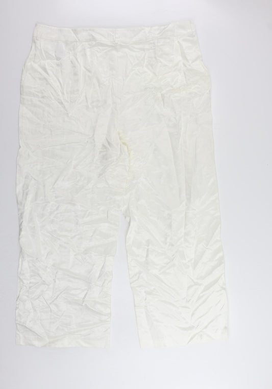 Womens UK Size 24 Marks and Spencer Regular Fit  White Trousers