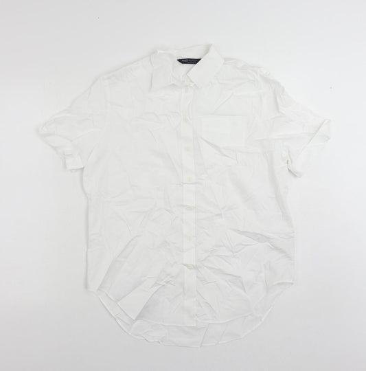 Womens UK Size 6 Marks and Spencer White Basic Button-Up