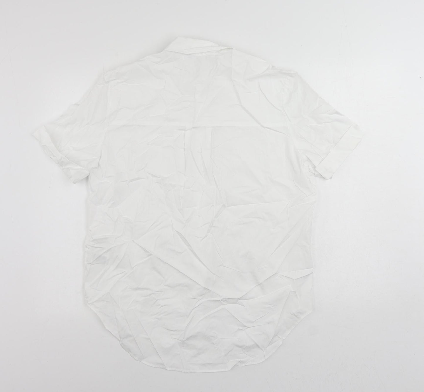 Womens UK Size 6 Marks and Spencer White Basic Button-Up