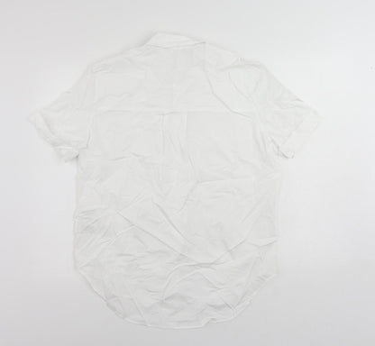 Womens UK Size 6 Marks and Spencer White Basic Button-Up