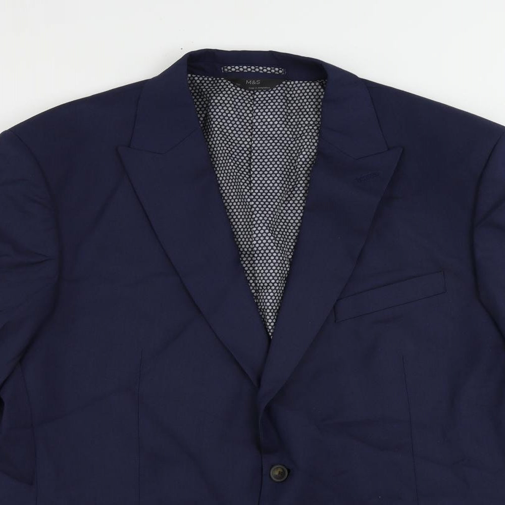 Mens UK Size 44 Marks and Spencer Regular Blue Suit Jacket