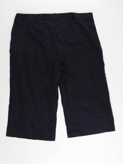 Marks and Spencer Mens Blue Cotton Cropped Trousers Size 24 in L21 in Regular Zip