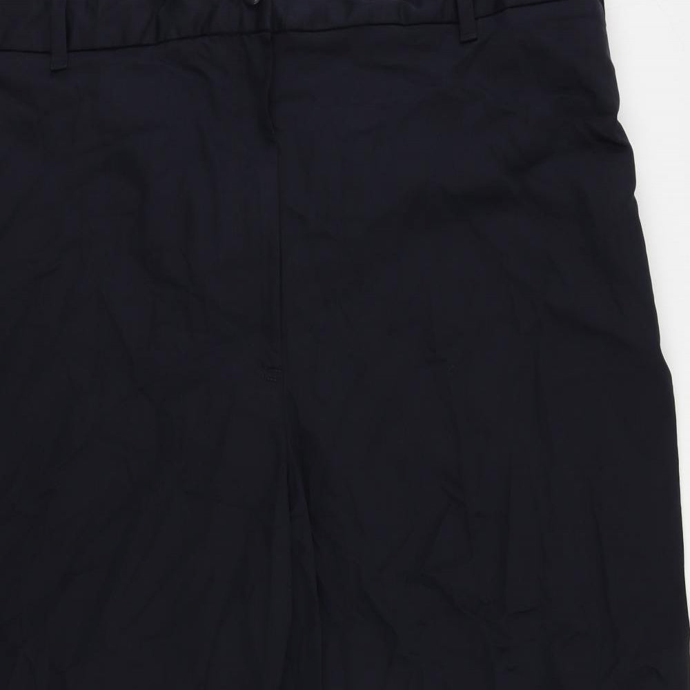 Marks and Spencer Mens Blue Cotton Cropped Trousers Size 24 in L21 in Regular Zip