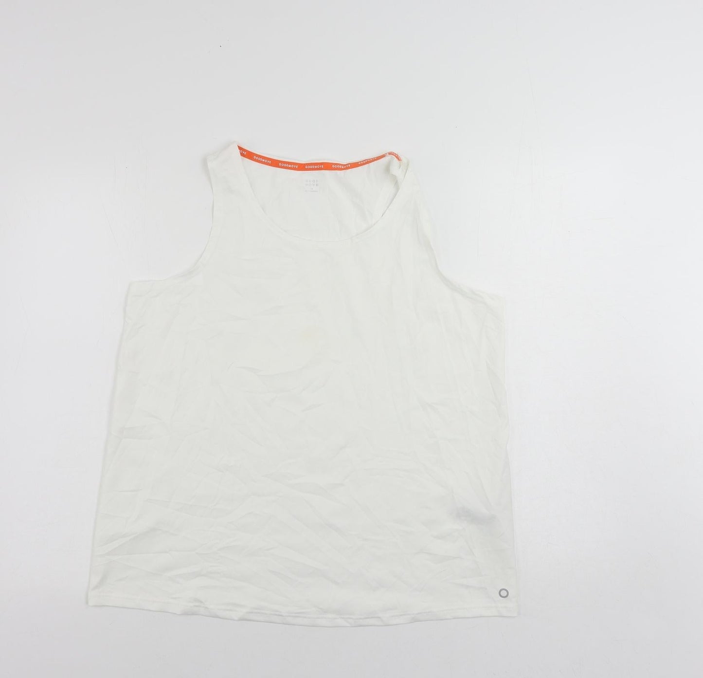 GOODMOVE Womens White Polyester Pullover Tank Size 18 Round Neck Pullover