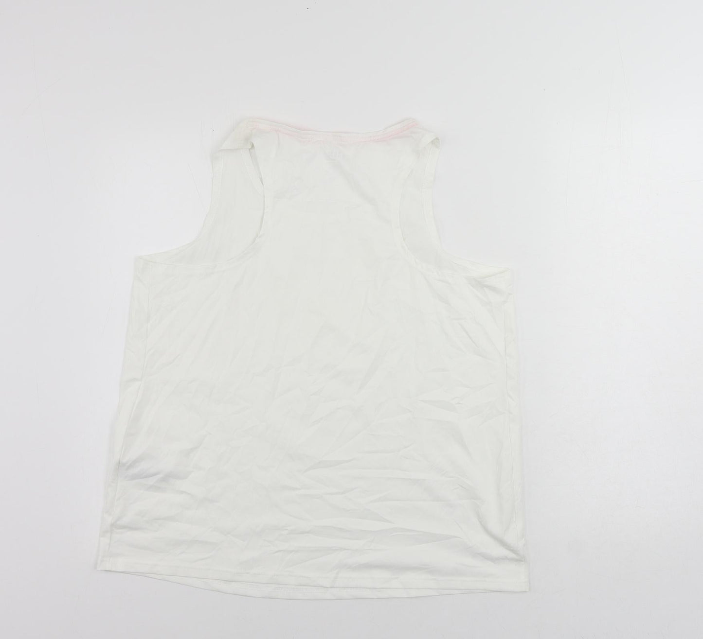 GOODMOVE Womens White Polyester Pullover Tank Size 18 Round Neck Pullover