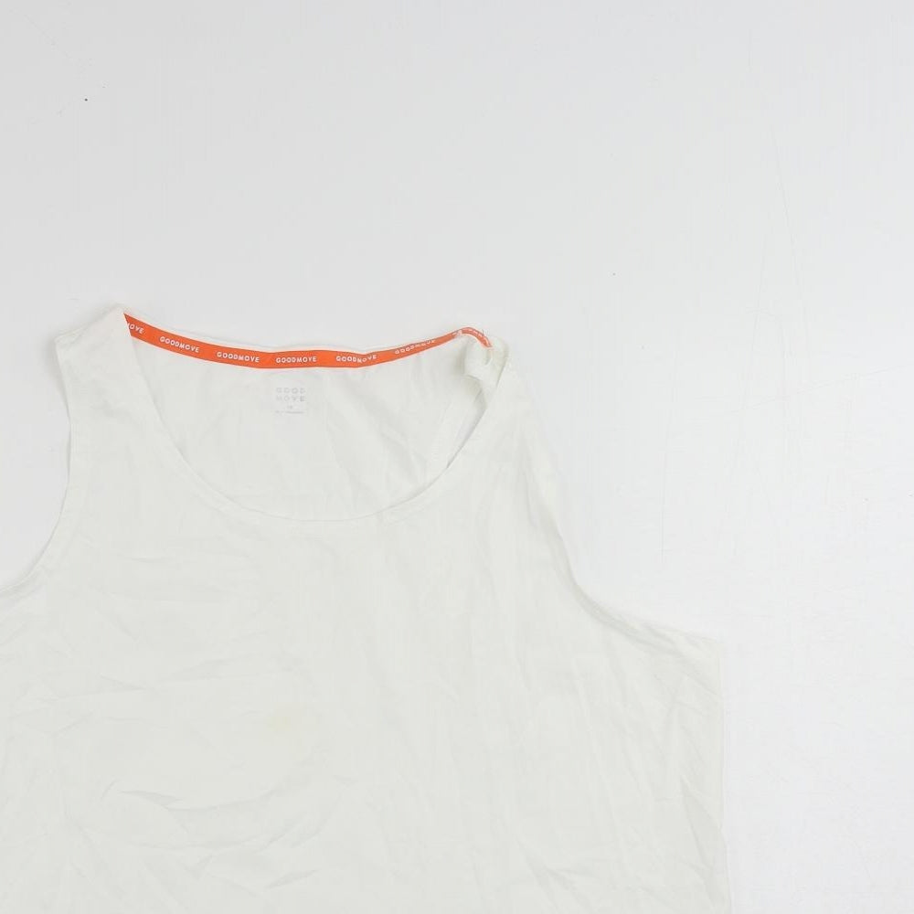 GOODMOVE Womens White Polyester Pullover Tank Size 18 Round Neck Pullover