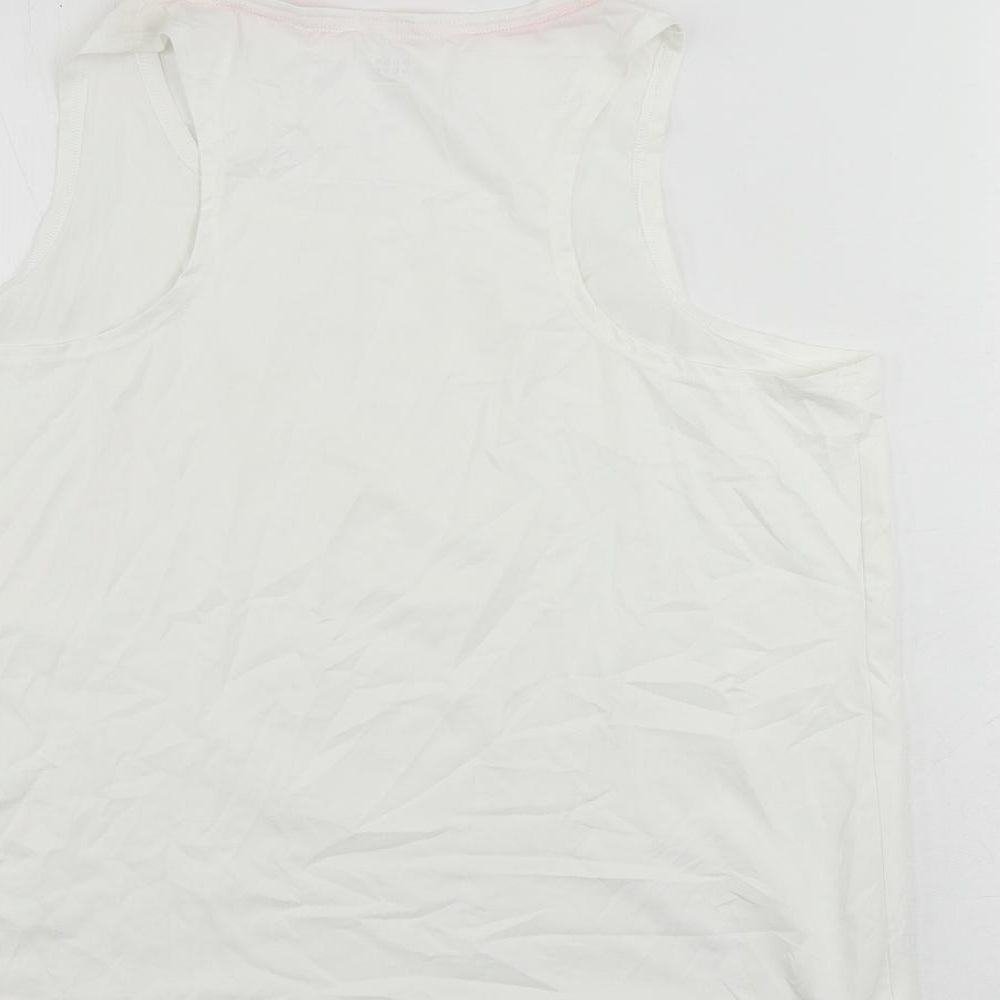 GOODMOVE Womens White Polyester Pullover Tank Size 18 Round Neck Pullover
