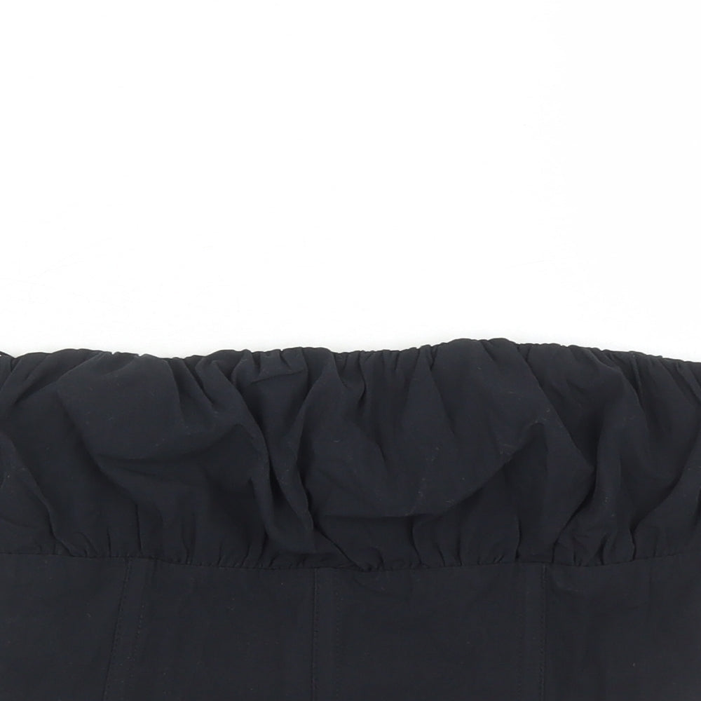 Bershka Womens Black 100% Cotton Cropped Tank Size M Off the Shoulder