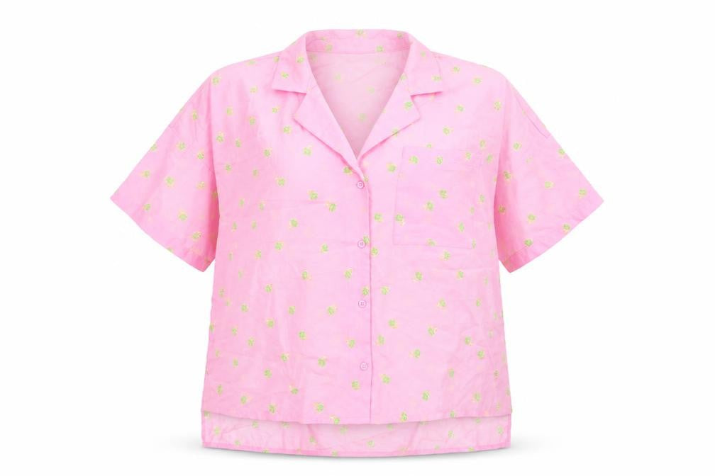 Womens UK Size XL Noisy may Pink Basic Button-Up