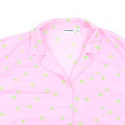 Womens UK Size XL Noisy may Pink Basic Button-Up