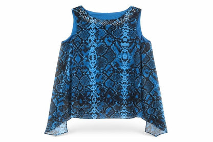 Womens UK Size 12 Roman Blue Basic Blouse