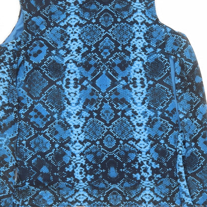 Womens UK Size 12 Roman Blue Basic Blouse