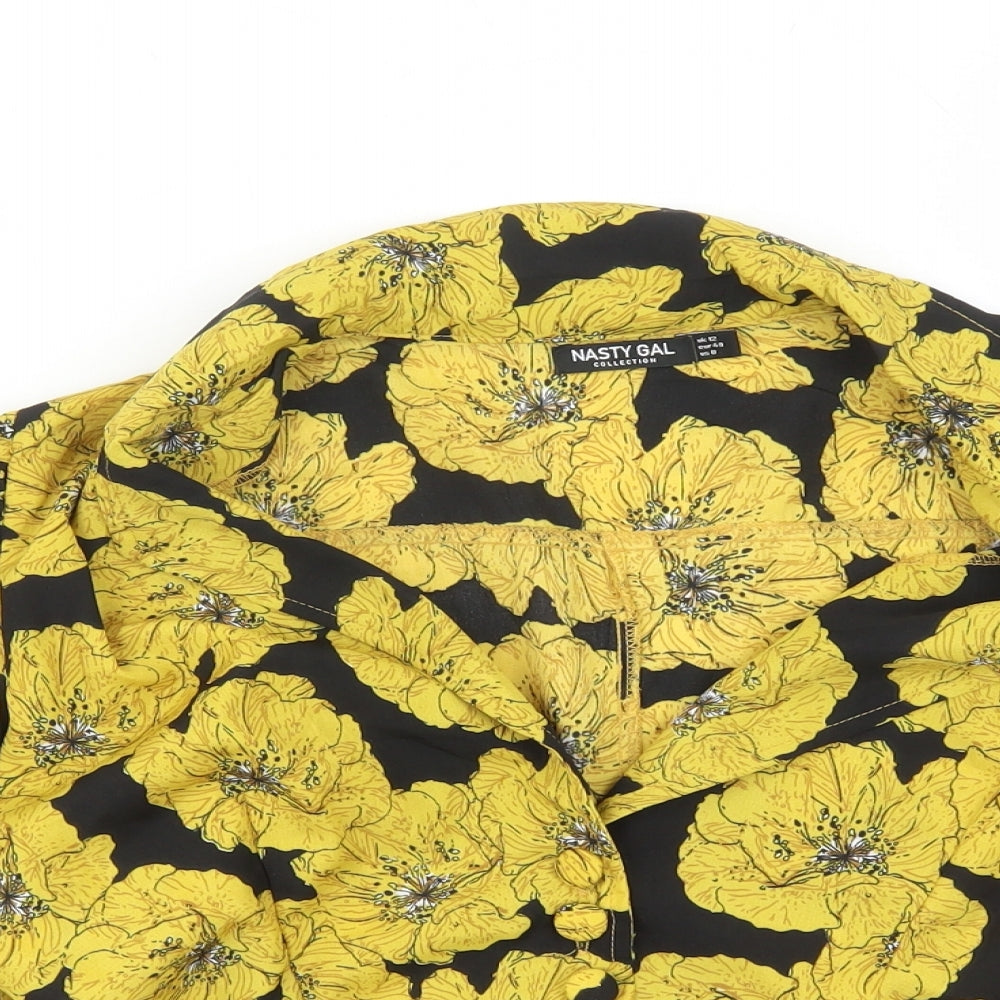 Womens UK Size 12 Nasty Gal Yellow Basic Blouse