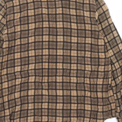 Womens UK Size XS Zara Brown Basic Button-Up