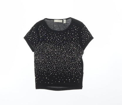 Womens UK Size 4 ASOS Black Cropped T-Shirt