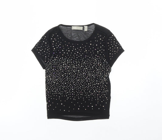 Womens UK Size 4 ASOS Black Cropped T-Shirt