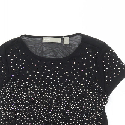 Womens UK Size 4 ASOS Black Cropped T-Shirt