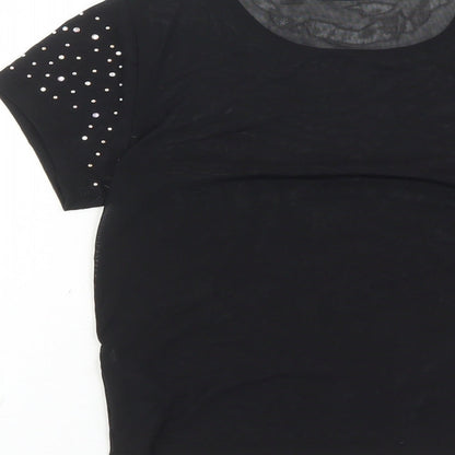 Womens UK Size 4 ASOS Black Cropped T-Shirt