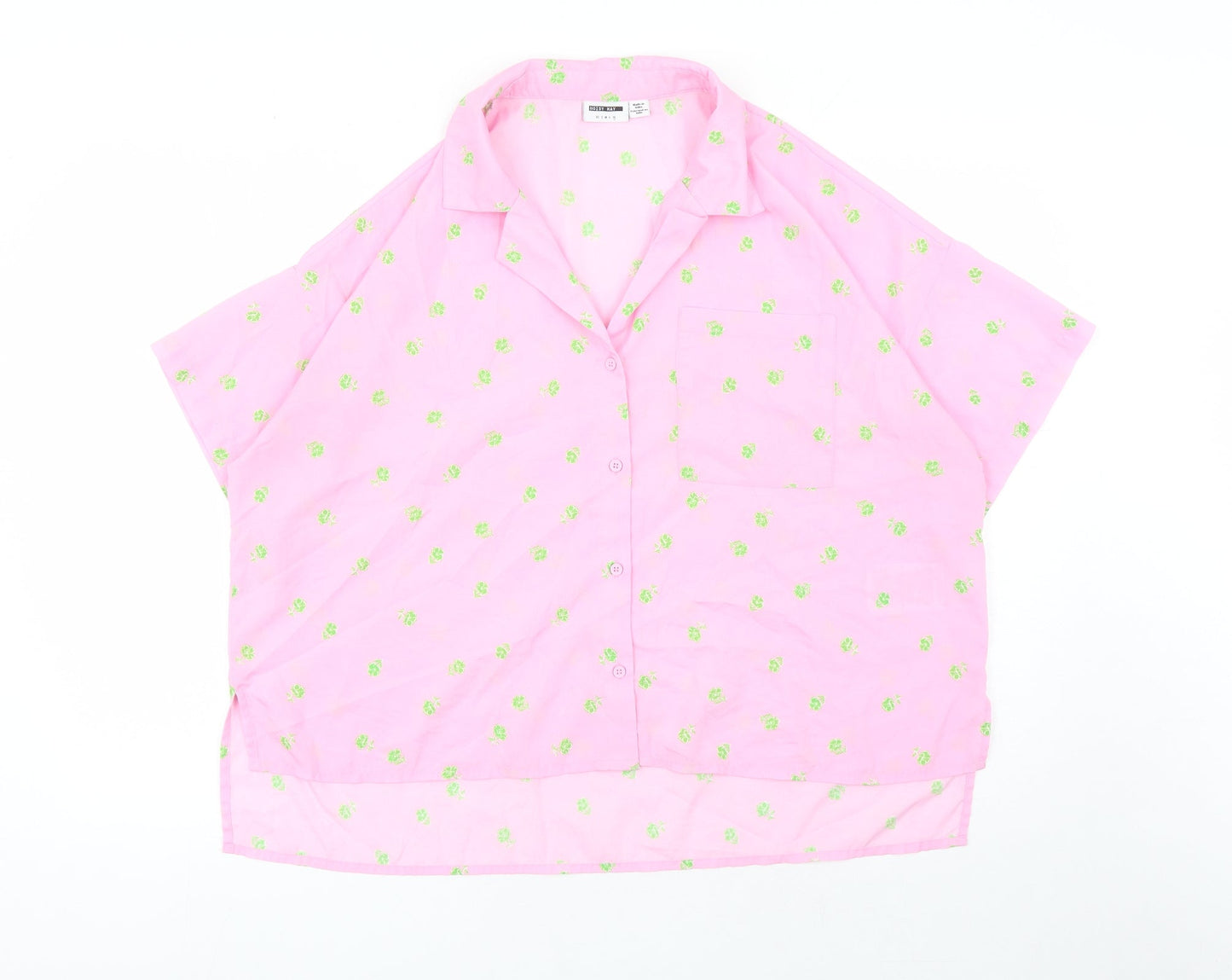 Womens UK Size XL Noisy may Pink Basic Button-Up