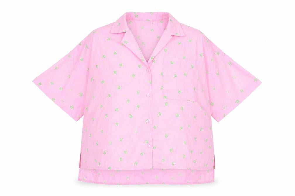 Womens UK Size XL Noisy may Pink Basic Button-Up