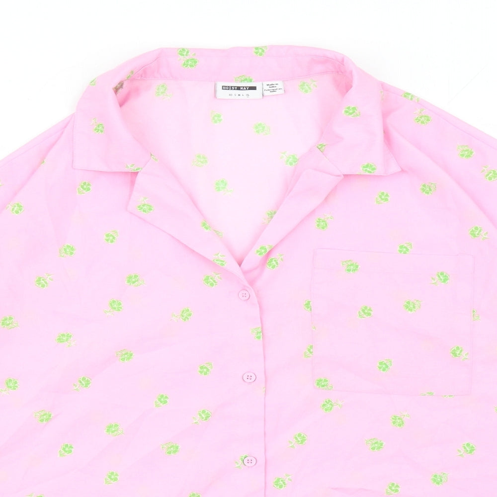 Womens UK Size XL Noisy may Pink Basic Button-Up