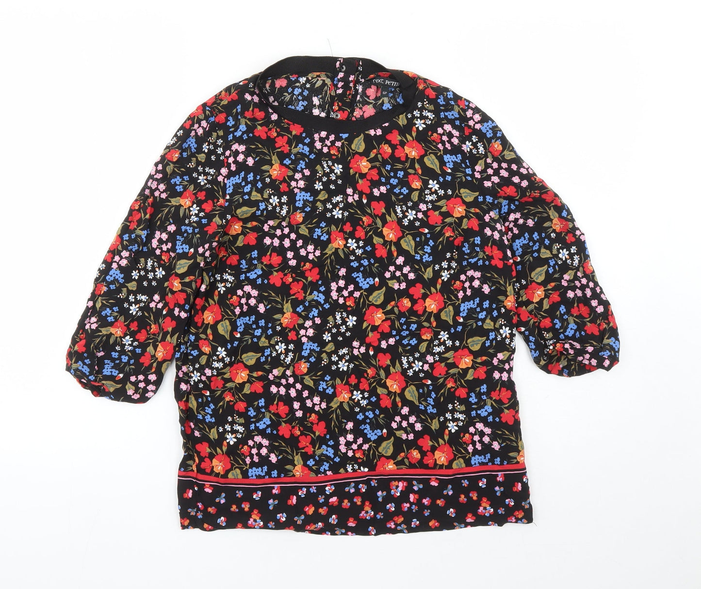 Womens UK Size 6 NEXT Multicoloured Basic Blouse