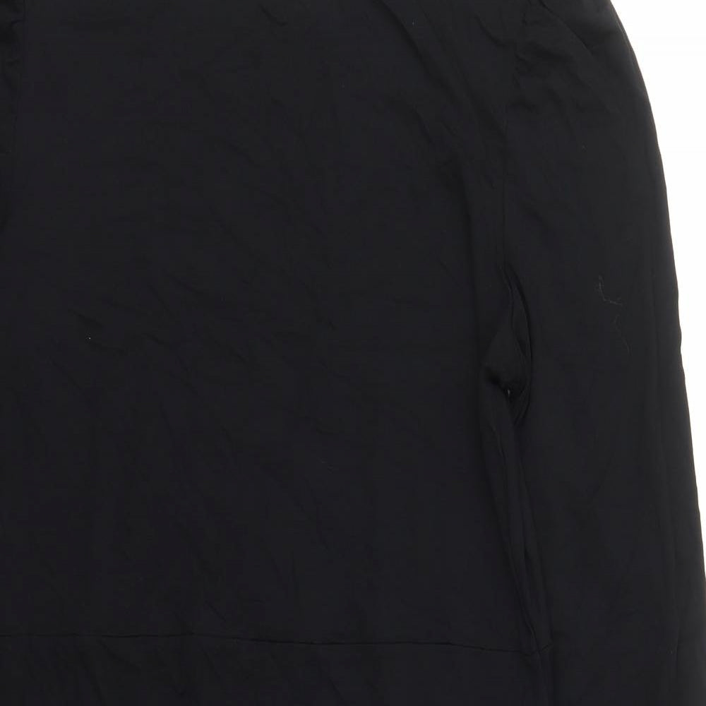 Marks and Spencer Womens Black Viscose A-Line Size 12 Round Neck Pullover