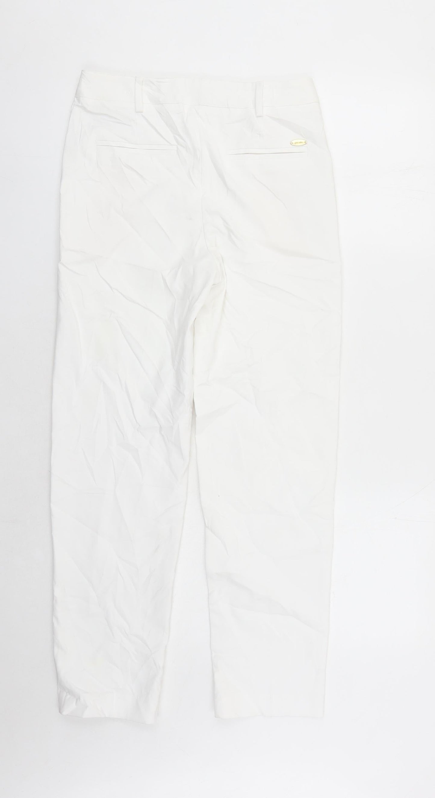 Per Una Womens White Cotton Straight Jeans Size 6 L27 in Regular Zip