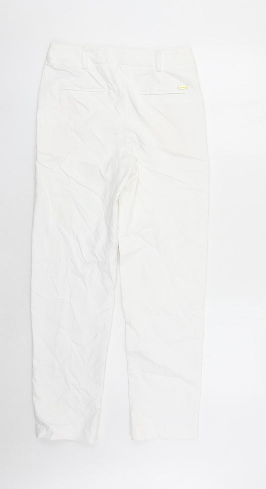 Per Una Womens White Cotton Straight Jeans Size 6 L27 in Regular Zip