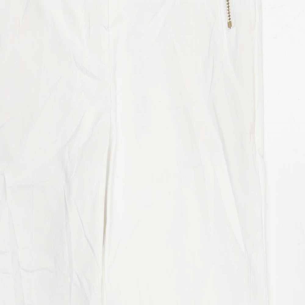 Per Una Womens White Cotton Straight Jeans Size 6 L27 in Regular Zip