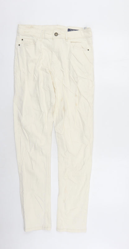 Womens UK Size 10 Marks and Spencer Slim Fit Straight Ivory Jeans