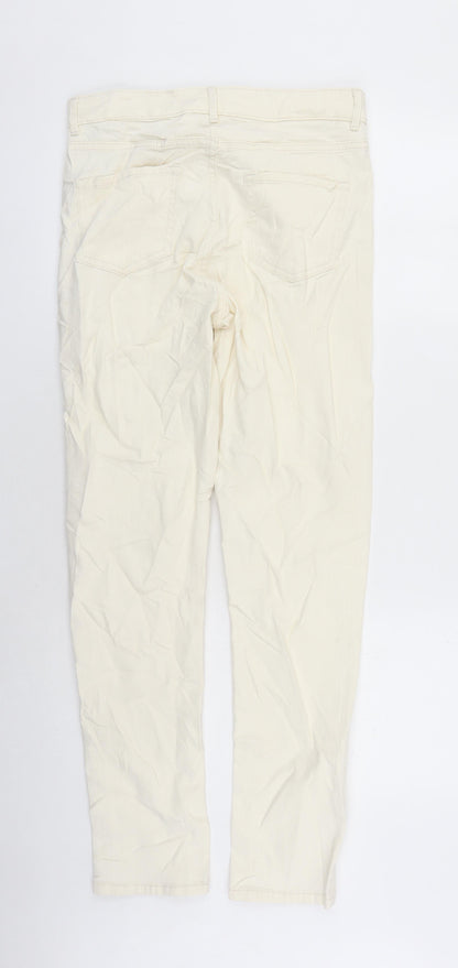 Womens UK Size 10 Marks and Spencer Slim Fit Straight Ivory Jeans