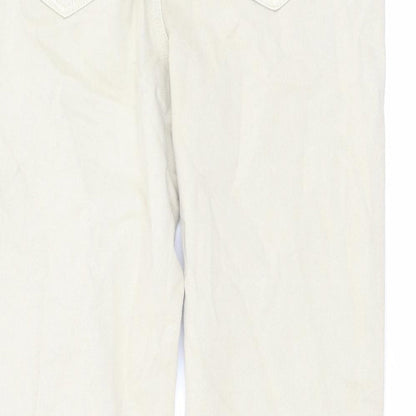 TU Womens Beige Cotton Mom Jeans Size 12 L29 in Regular Button