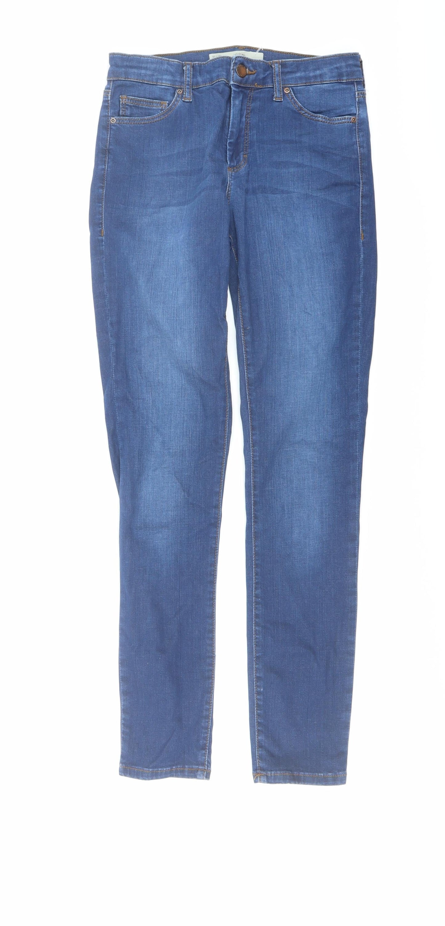 Topshop Womens Blue Cotton Skinny Jeans Size 26 in L32 in Regular Button