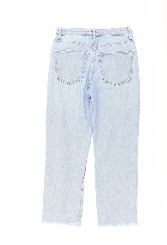 Topshop Womens Blue Cotton Tapered Jeans Size 26 in L24 in Regular Button