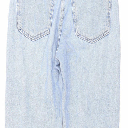 Topshop Womens Blue Cotton Tapered Jeans Size 26 in L24 in Regular Button