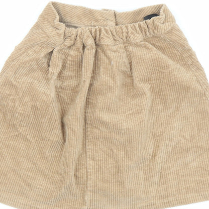 NEXT Girls Beige Cotton A-Line Skirt Size 12 Years Regular Button