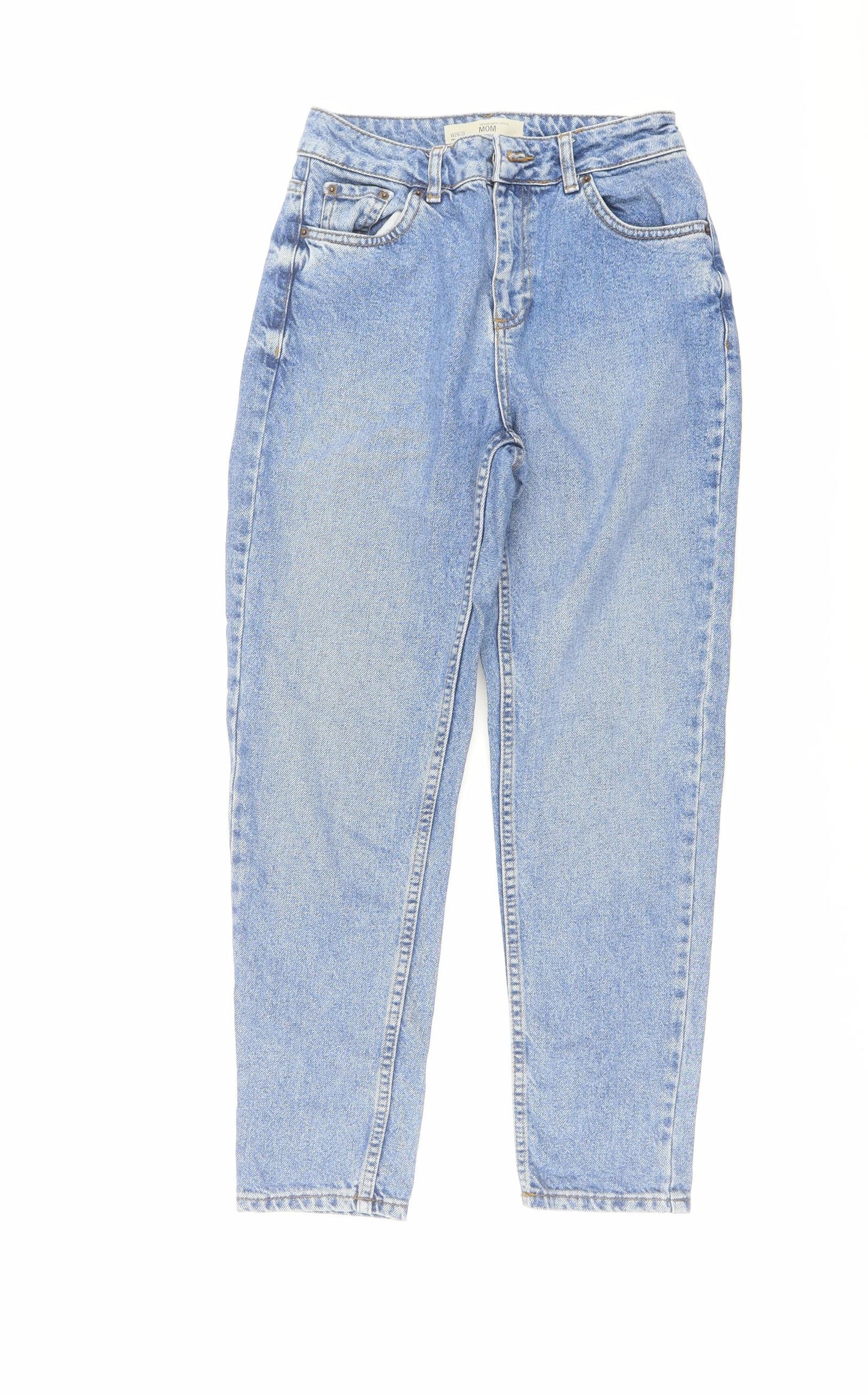 Topshop Womens Blue Cotton Mom Jeans Size 26 in L26 in Regular Button
